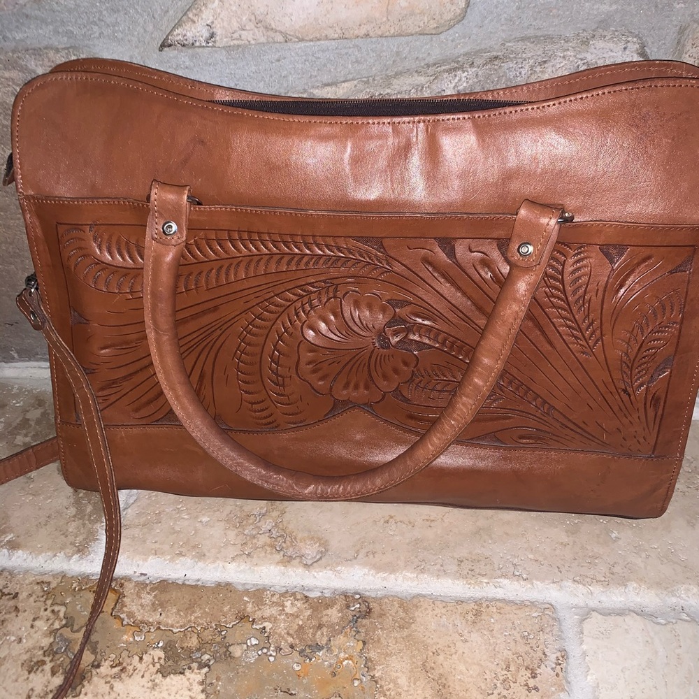 American West Brown Leather Shoulder Bag - Picture 6 of 10